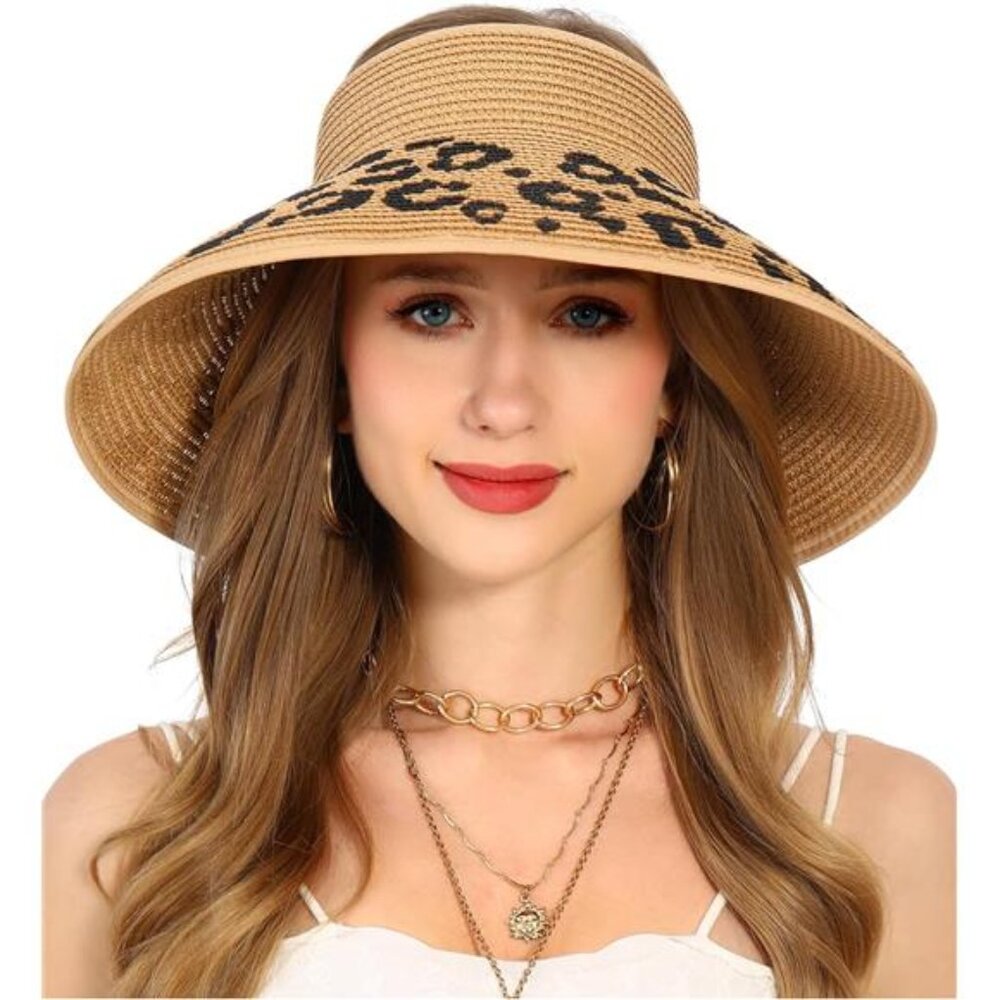 Leopard Print Tan Sun Hat